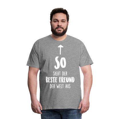 Männer Premium T-Shirt - Beste Freund Spruch - Grau meliert