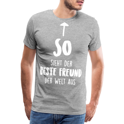 Männer Premium T-Shirt - Beste Freund Spruch - Grau meliert