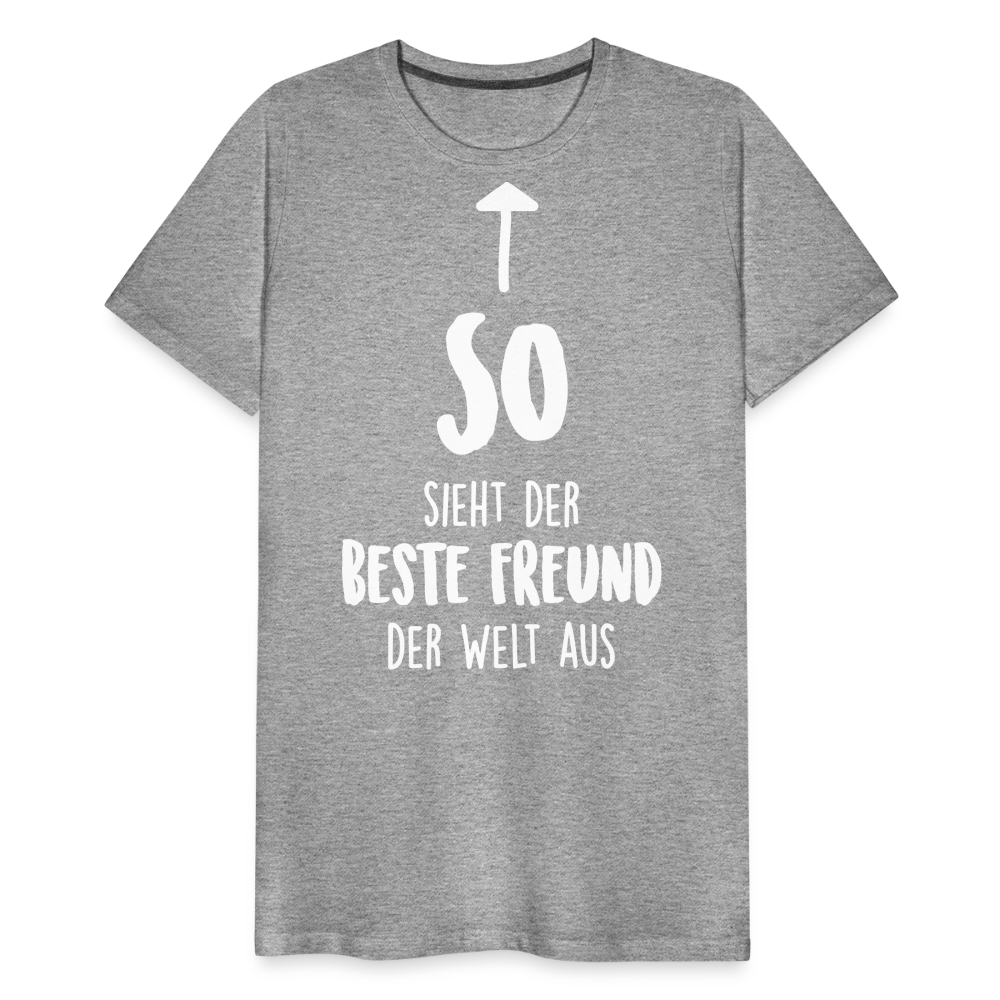 Männer Premium T-Shirt - Beste Freund Spruch - Grau meliert