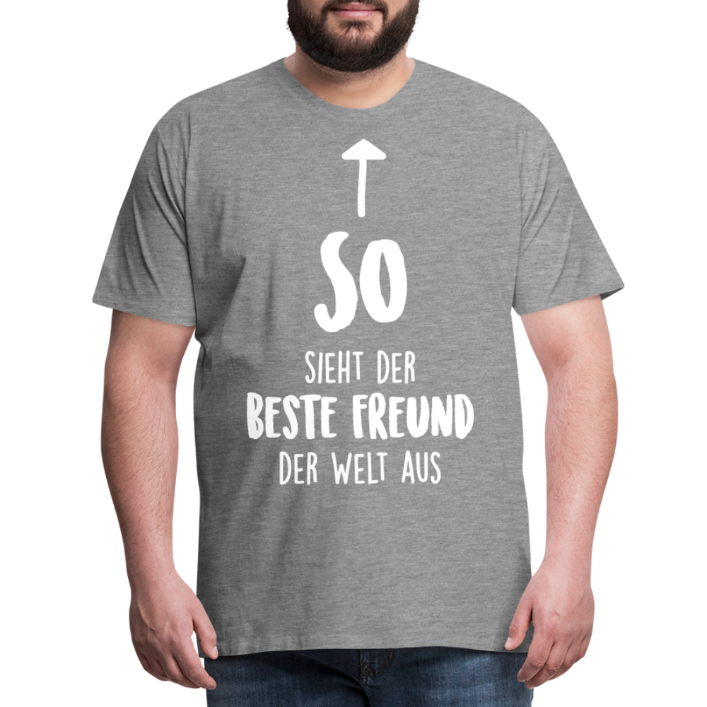 Männer Premium T-Shirt - Beste Freund Spruch - Grau meliert