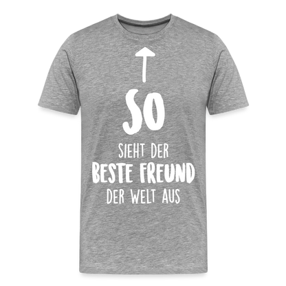 Männer Premium T-Shirt - Beste Freund Spruch - Grau meliert