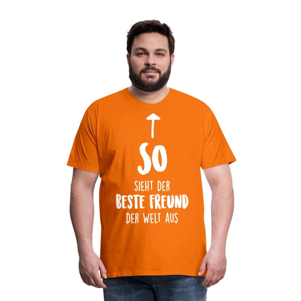 Männer Premium T-Shirt - Beste Freund Spruch - Orange