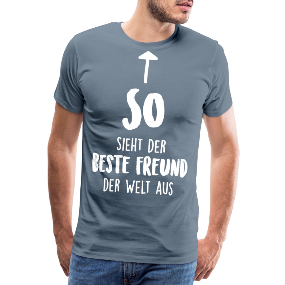 Männer Premium T-Shirt - Beste Freund Spruch - Blaugrau