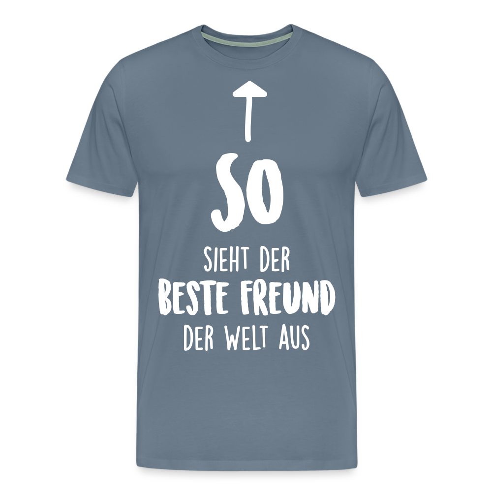 Männer Premium T-Shirt - Beste Freund Spruch - Blaugrau