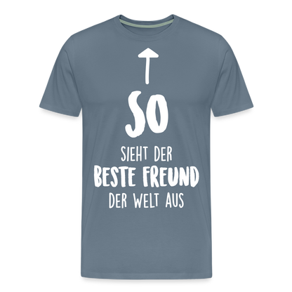 Männer Premium T-Shirt - Beste Freund Spruch - Blaugrau