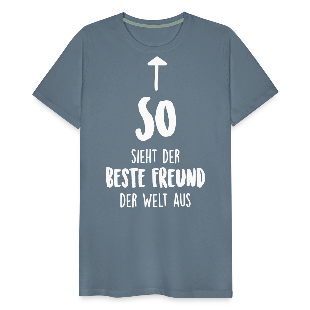 Männer Premium T-Shirt - Beste Freund Spruch - Blaugrau