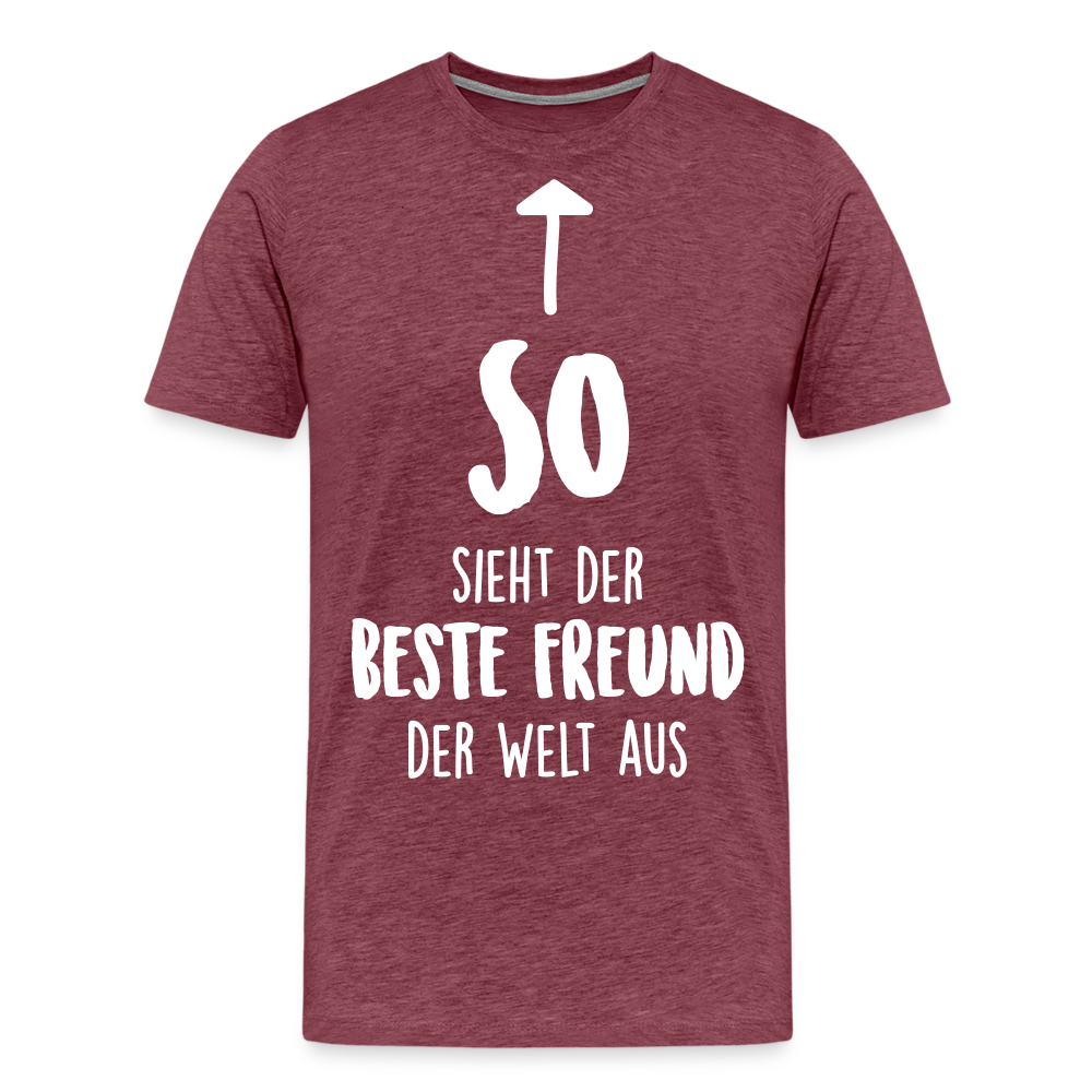 Männer Premium T-Shirt - Beste Freund Spruch - Bordeauxrot meliert