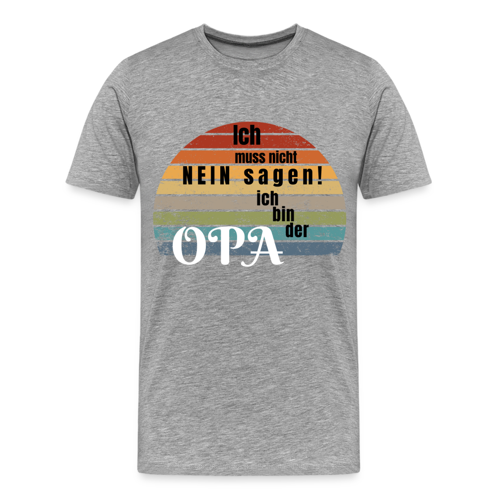 Männer Premium T-Shirt - Bin der Opa - Grau meliert