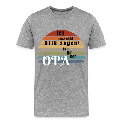 Männer Premium T-Shirt - Bin der Opa - Grau meliert