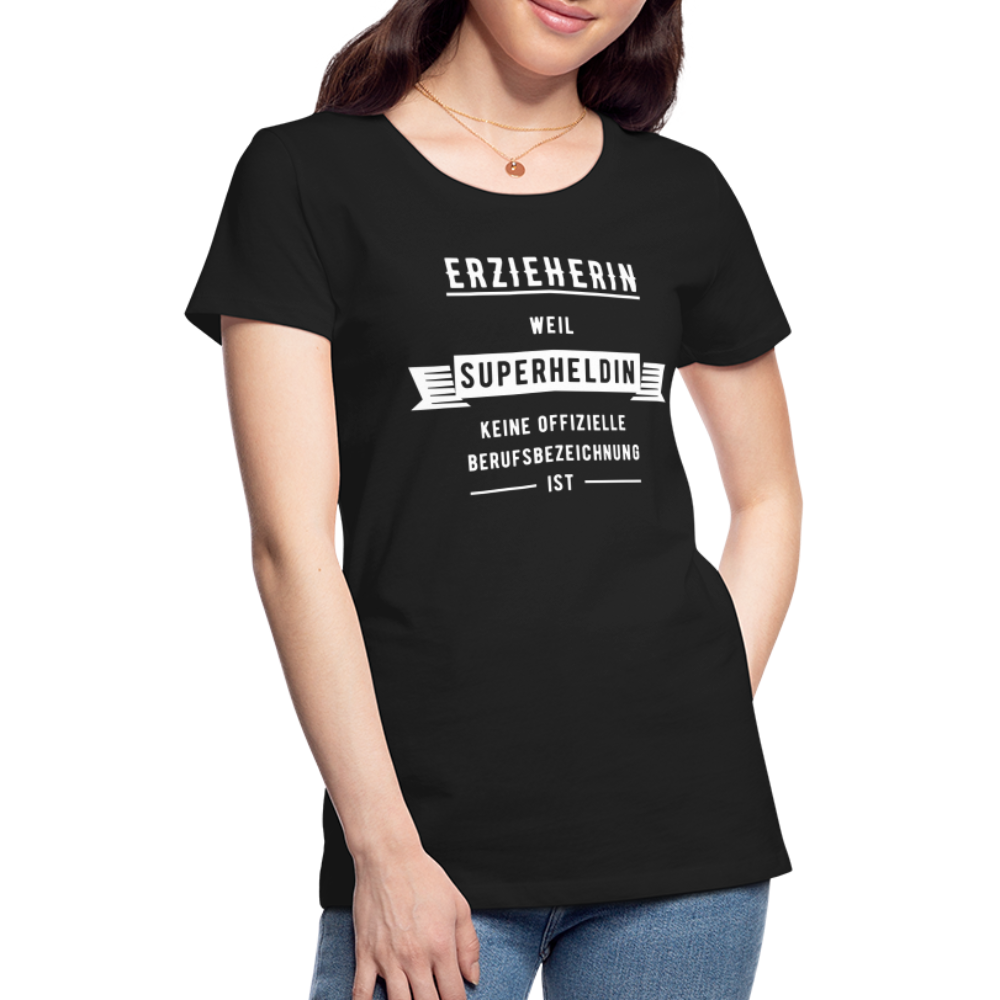 Frauen Premium T-Shirt - Superheldin - Schwarz