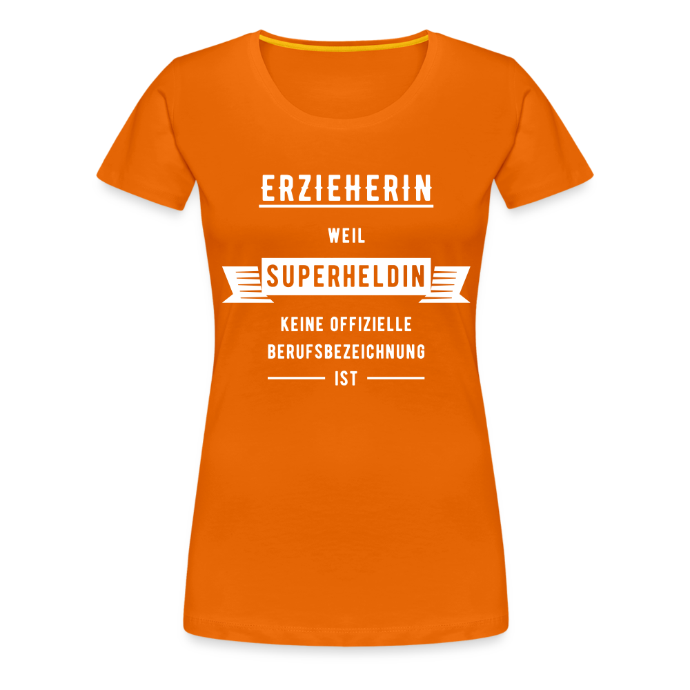 Frauen Premium T-Shirt - Superheldin - Orange