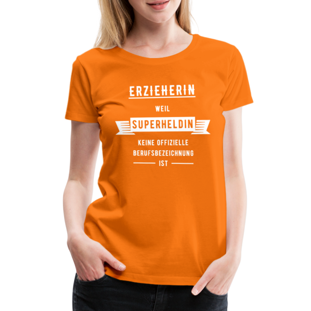 Frauen Premium T-Shirt - Superheldin - Orange