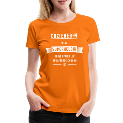 Frauen Premium T-Shirt - Superheldin - Orange