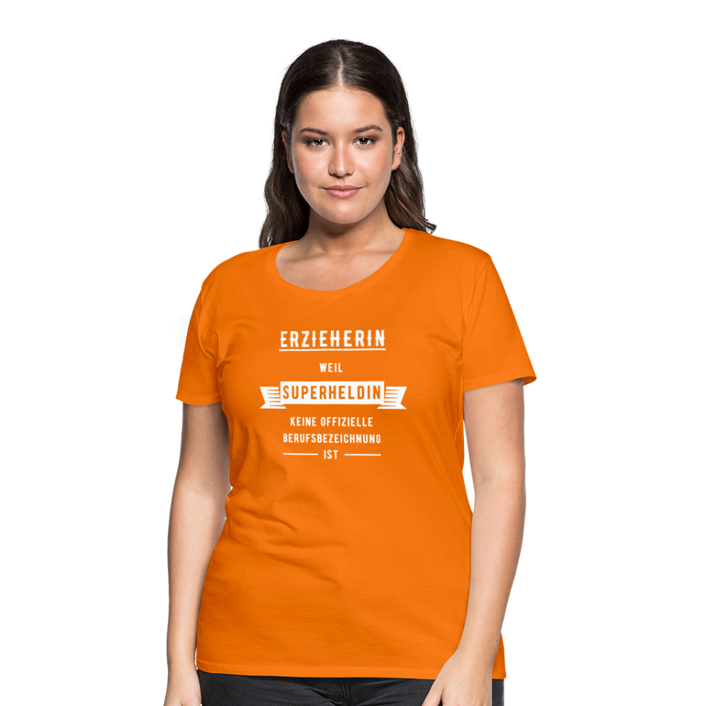 Frauen Premium T-Shirt - Superheldin - Orange