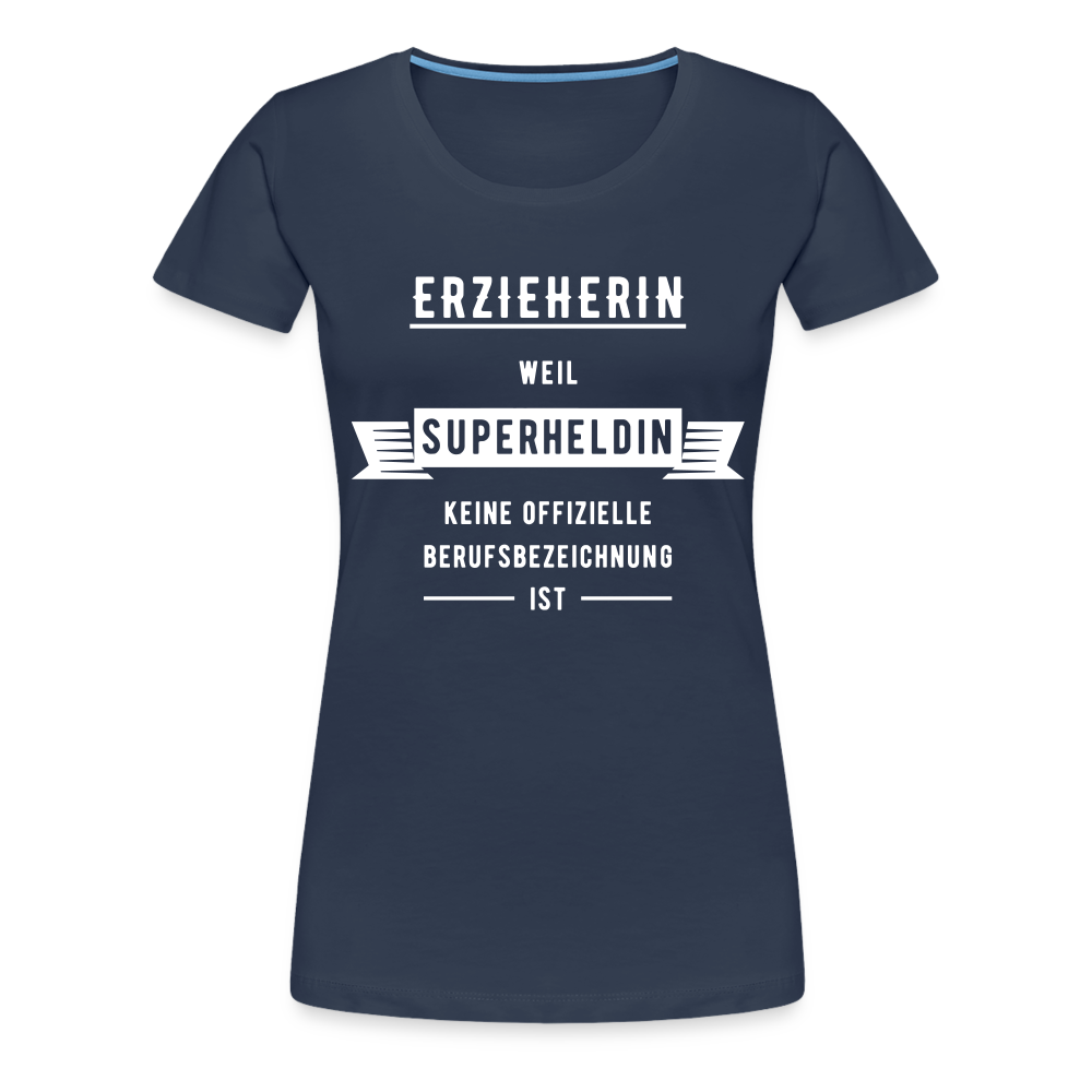 Frauen Premium T-Shirt - Superheldin - Navy