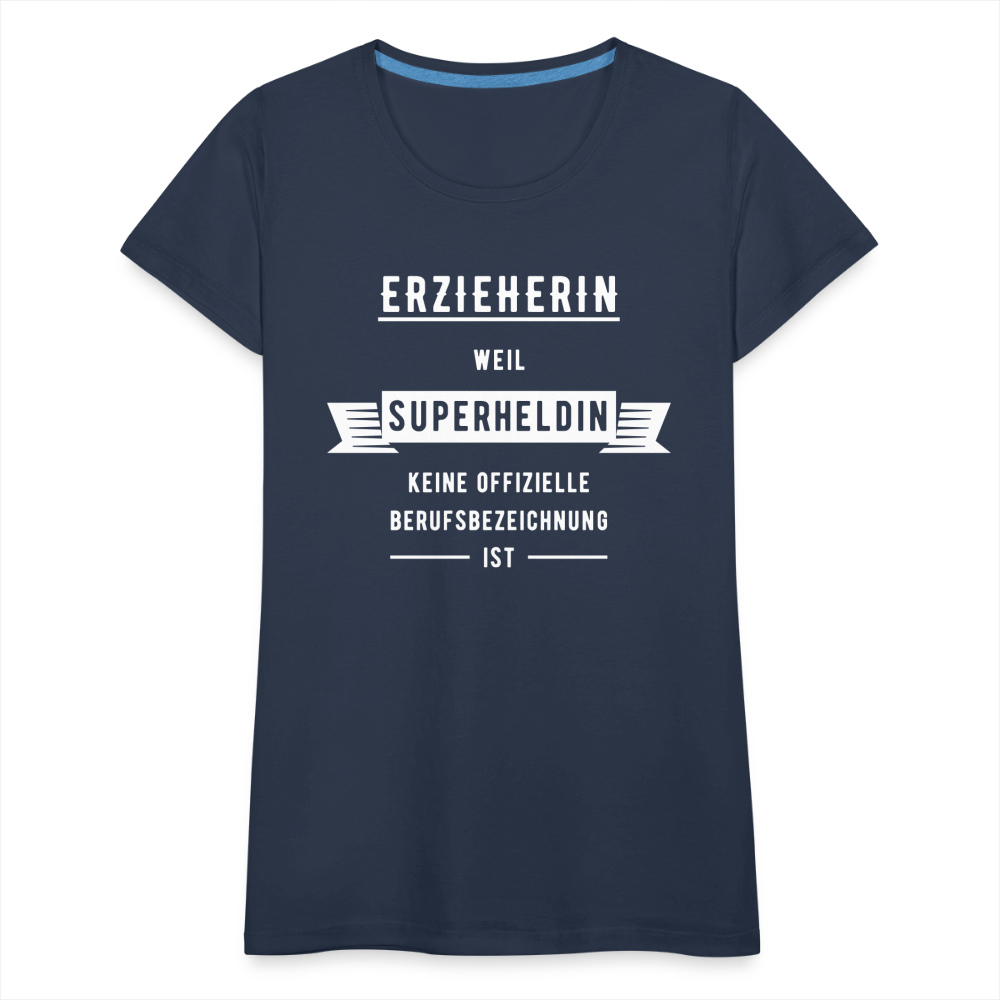 Frauen Premium T-Shirt - Superheldin - Navy