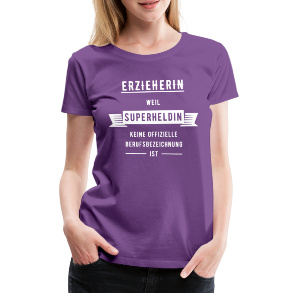 Frauen Premium T-Shirt - Superheldin - Lila