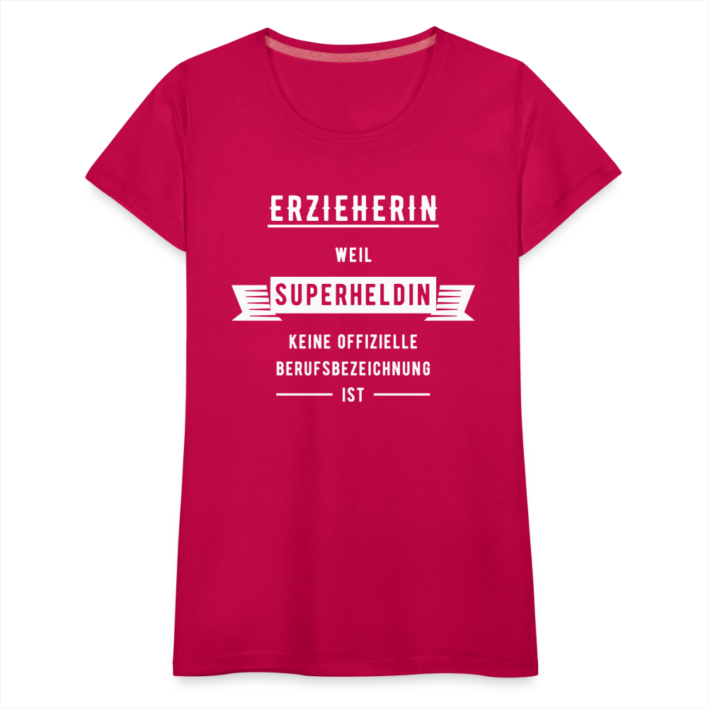 Frauen Premium T-Shirt - Superheldin - dunkles Pink