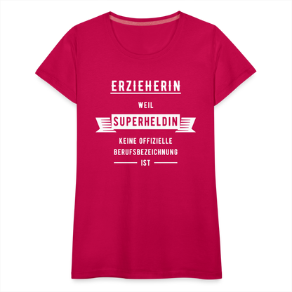 Frauen Premium T-Shirt - Superheldin - dunkles Pink