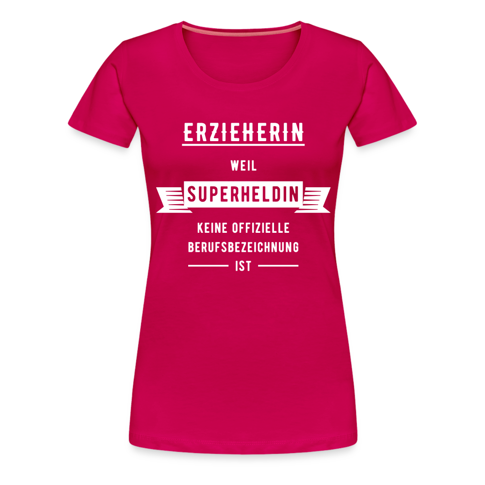 Frauen Premium T-Shirt - Superheldin - dunkles Pink