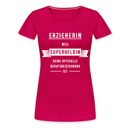 Frauen Premium T-Shirt - Superheldin - dunkles Pink