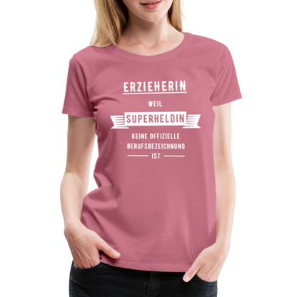 Frauen Premium T-Shirt - Superheldin - Malve