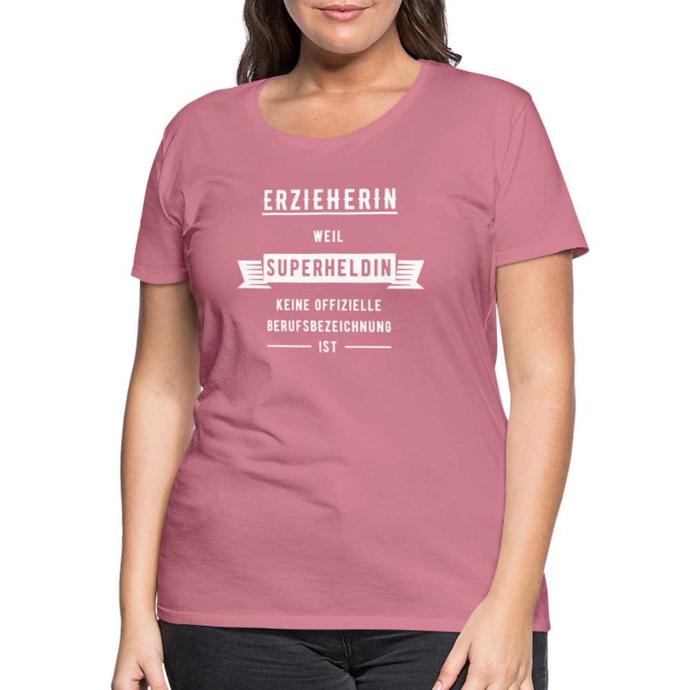 Frauen Premium T-Shirt - Superheldin - Malve