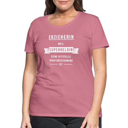 Frauen Premium T-Shirt - Superheldin - Malve