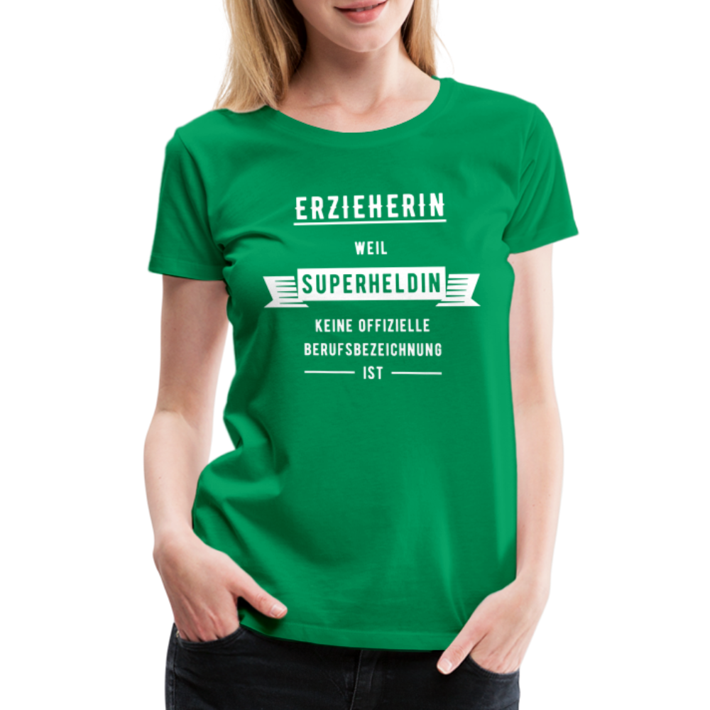 Frauen Premium T-Shirt - Superheldin - Kelly Green