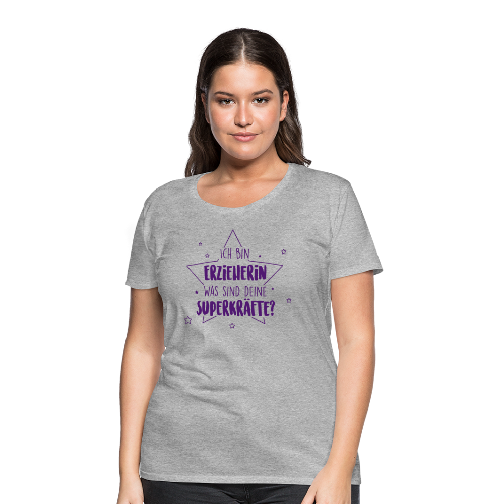 Frauen Premium T-Shirt - Superkräfte - Grau meliert