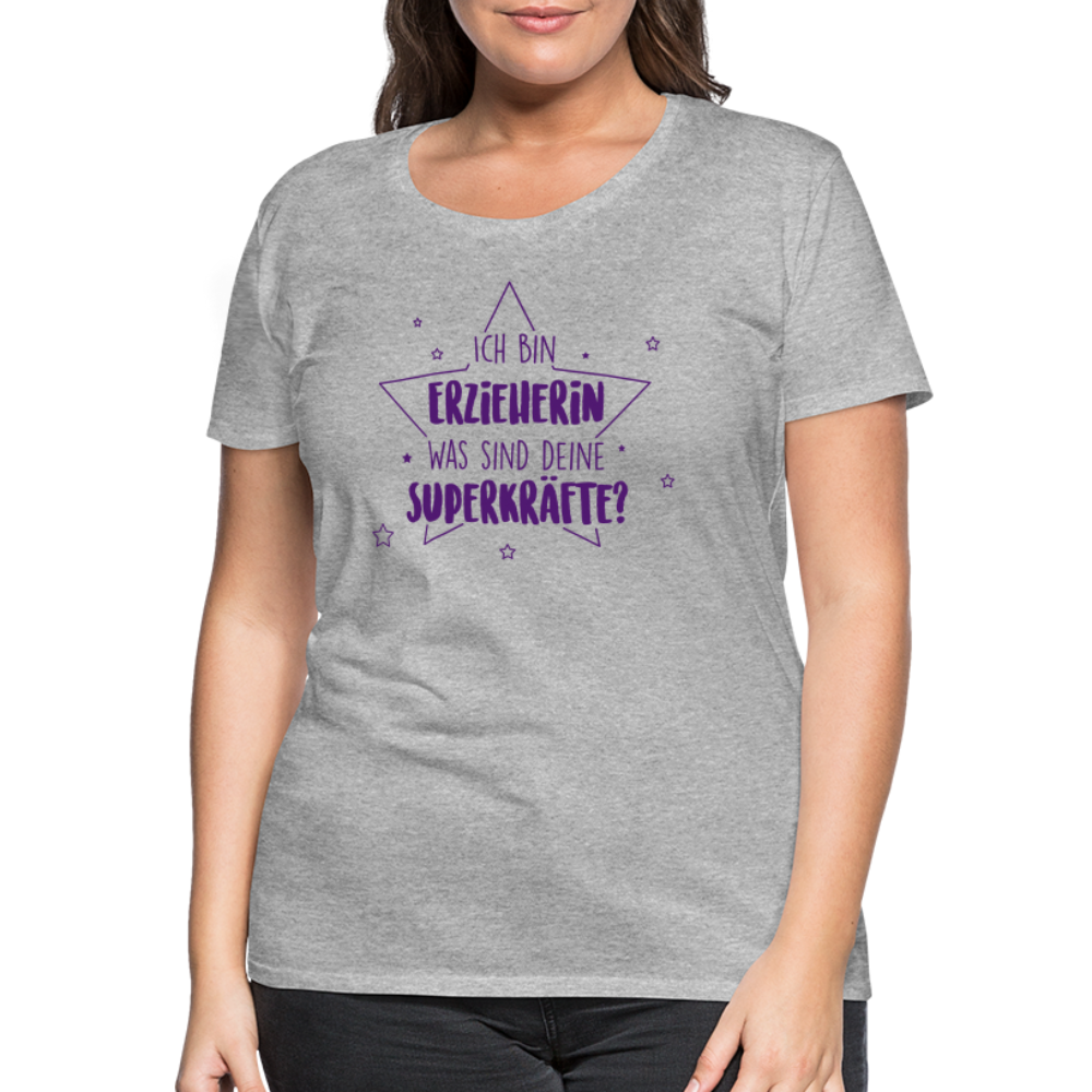 Frauen Premium T-Shirt - Superkräfte - Grau meliert