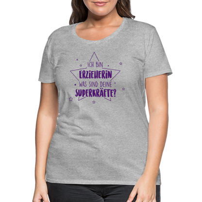 Frauen Premium T-Shirt - Superkräfte - Grau meliert