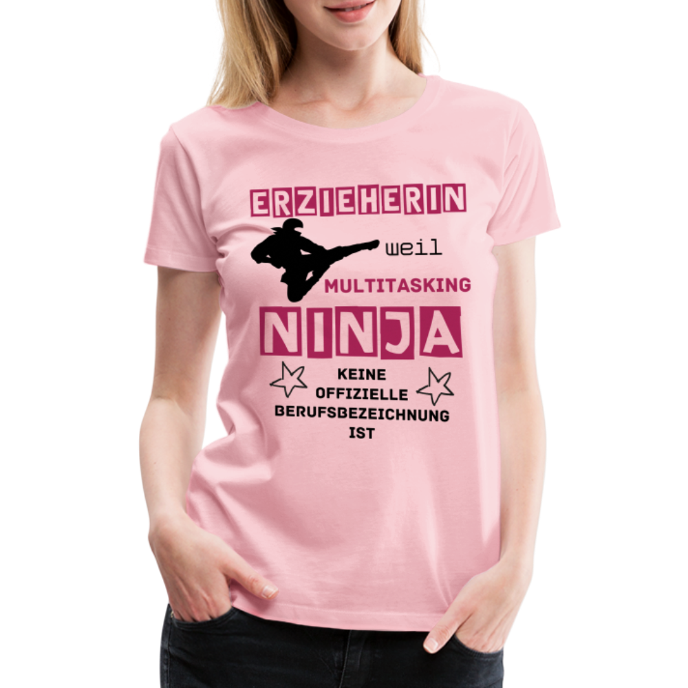 Frauen Premium T-Shirt - Ninja Erzieherin - Hellrosa