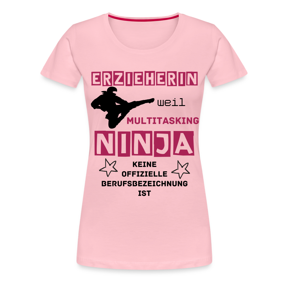 Frauen Premium T-Shirt - Ninja Erzieherin - Hellrosa