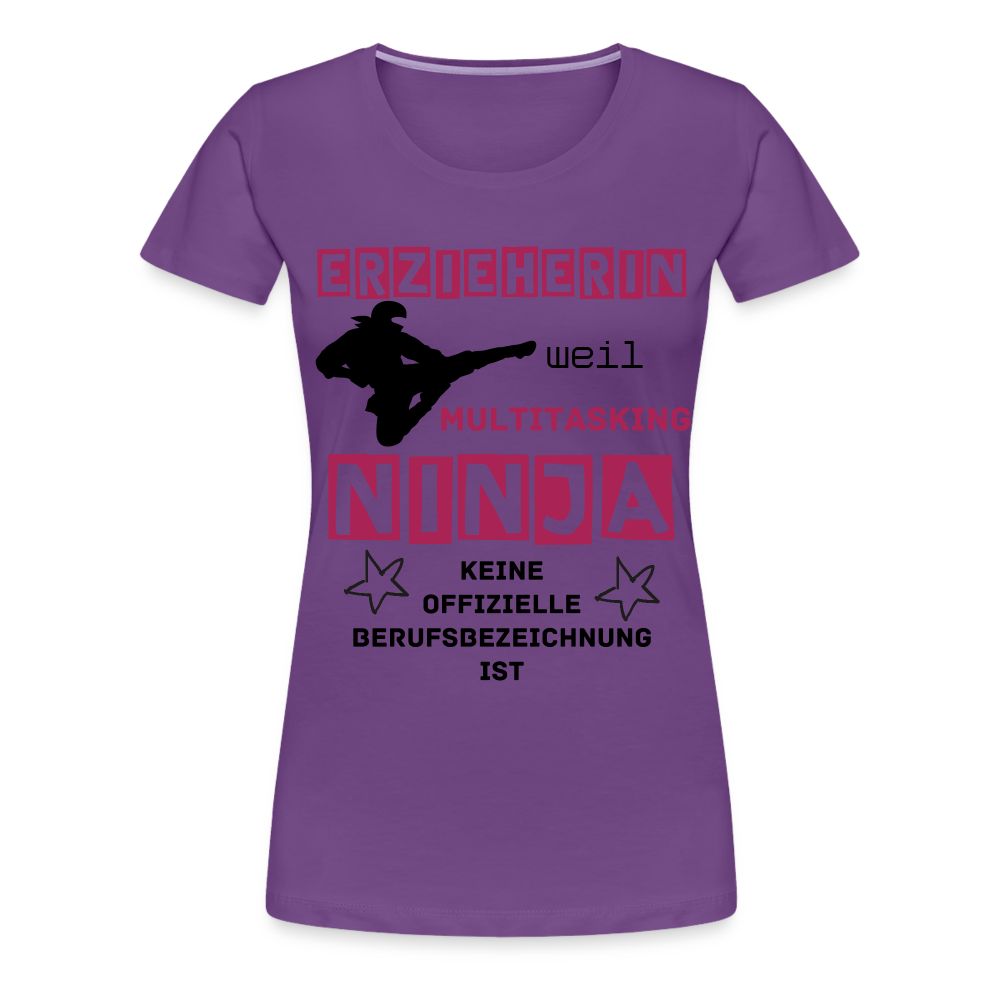 Frauen Premium T-Shirt - Ninja Erzieherin - Lila