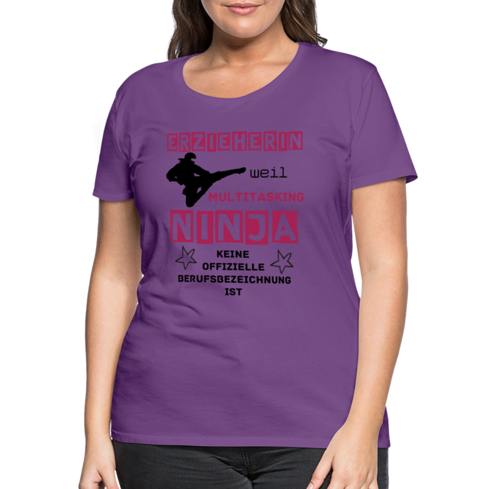 Frauen Premium T-Shirt - Ninja Erzieherin - Lila