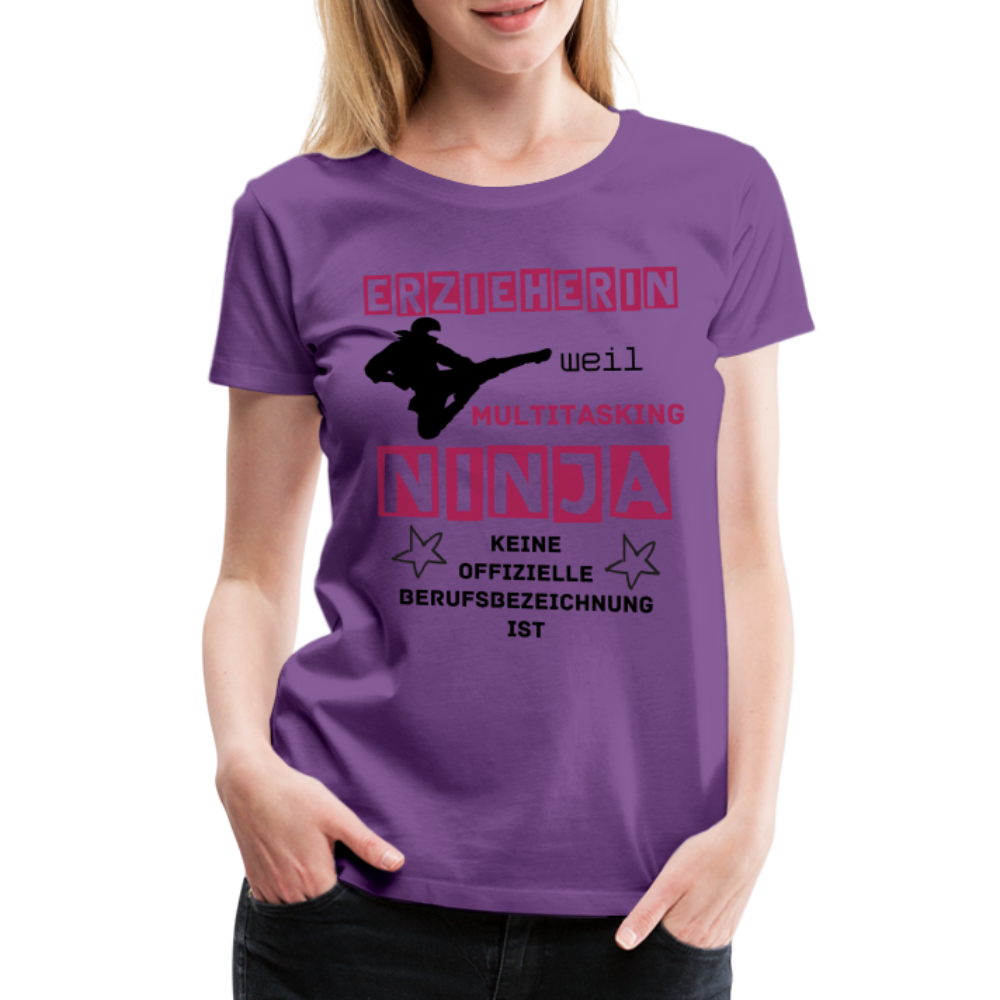 Frauen Premium T-Shirt - Ninja Erzieherin - Lila