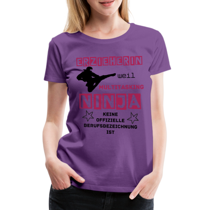 Frauen Premium T-Shirt - Ninja Erzieherin - Lila