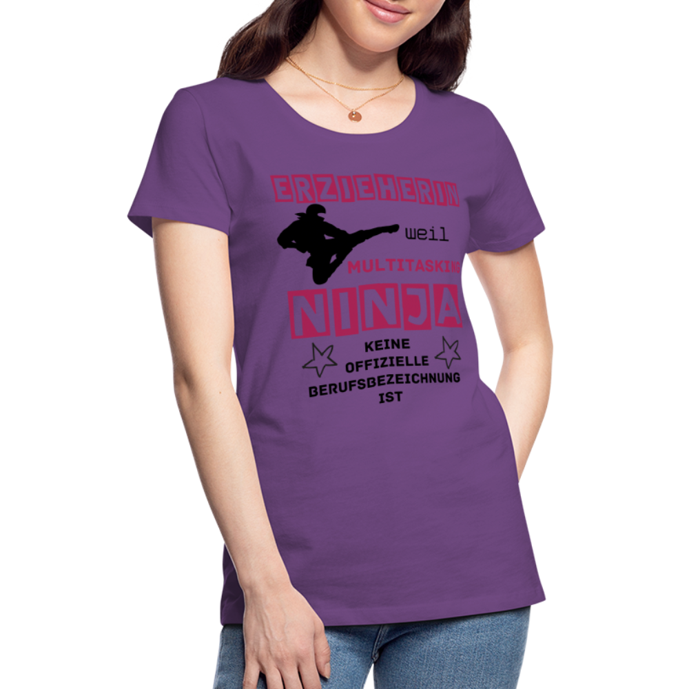 Frauen Premium T-Shirt - Ninja Erzieherin - Lila