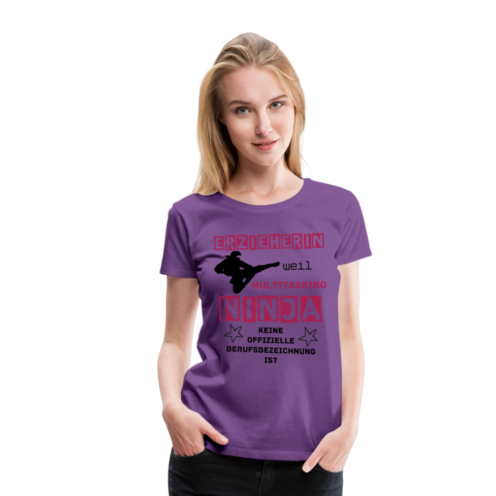 Frauen Premium T-Shirt - Ninja Erzieherin - Lila