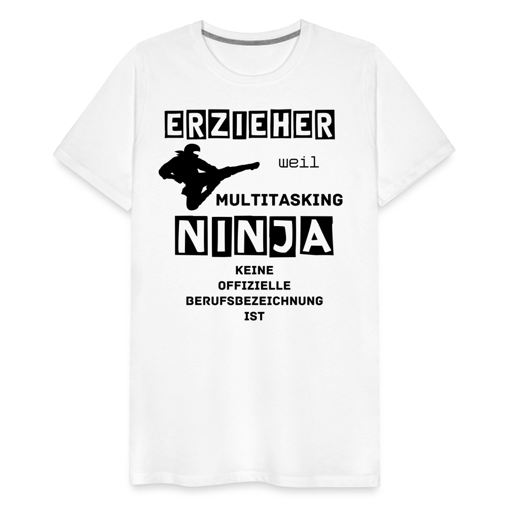 Männer Premium T-Shirt - Erzieher Ninja - weiß