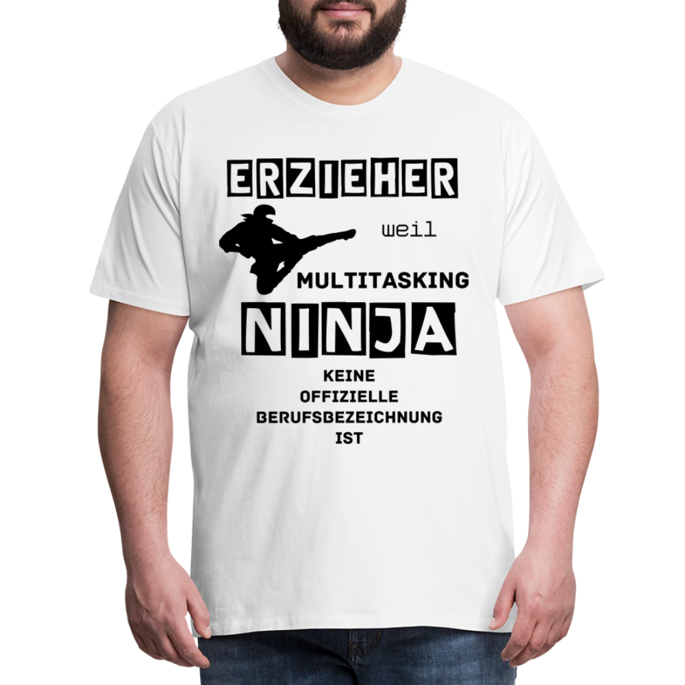 Männer Premium T-Shirt - Erzieher Ninja - weiß