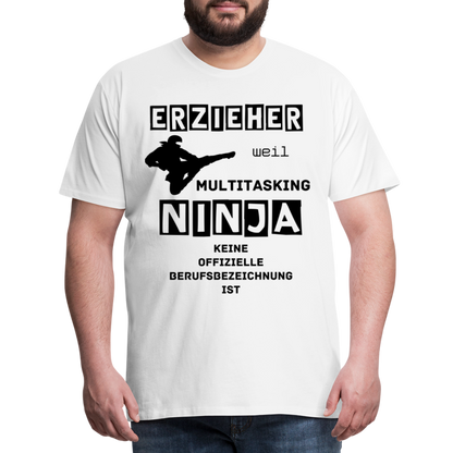 Männer Premium T-Shirt - Erzieher Ninja - weiß