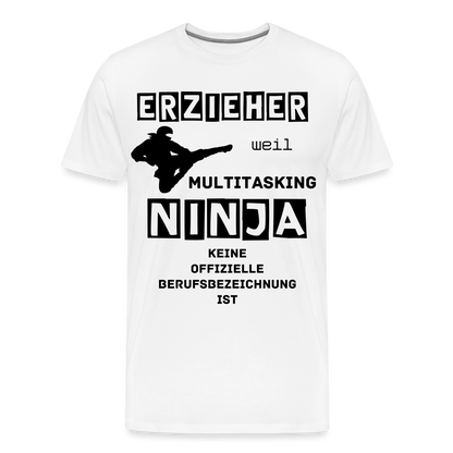 Männer Premium T-Shirt - Erzieher Ninja - weiß