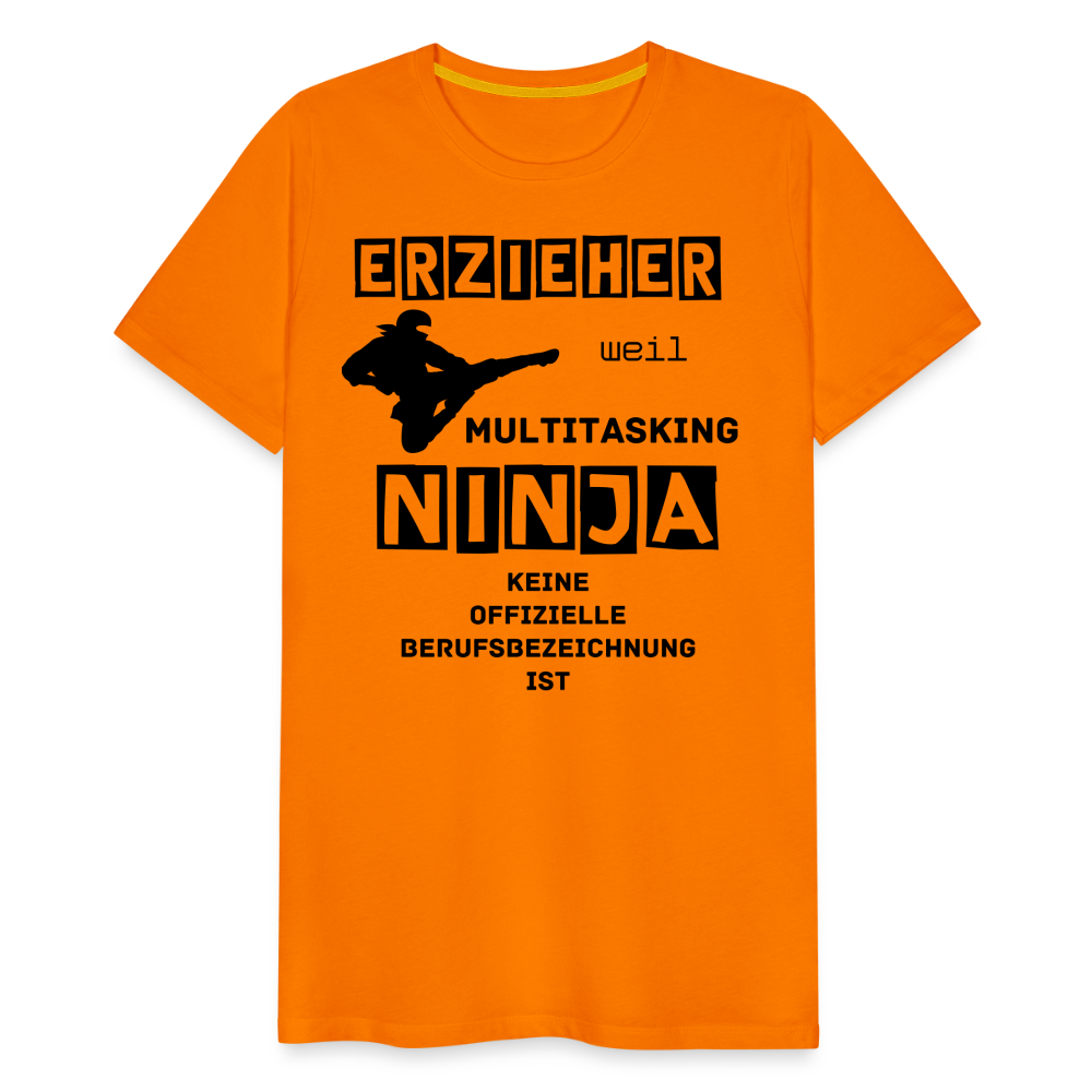 Männer Premium T-Shirt - Erzieher Ninja - Orange