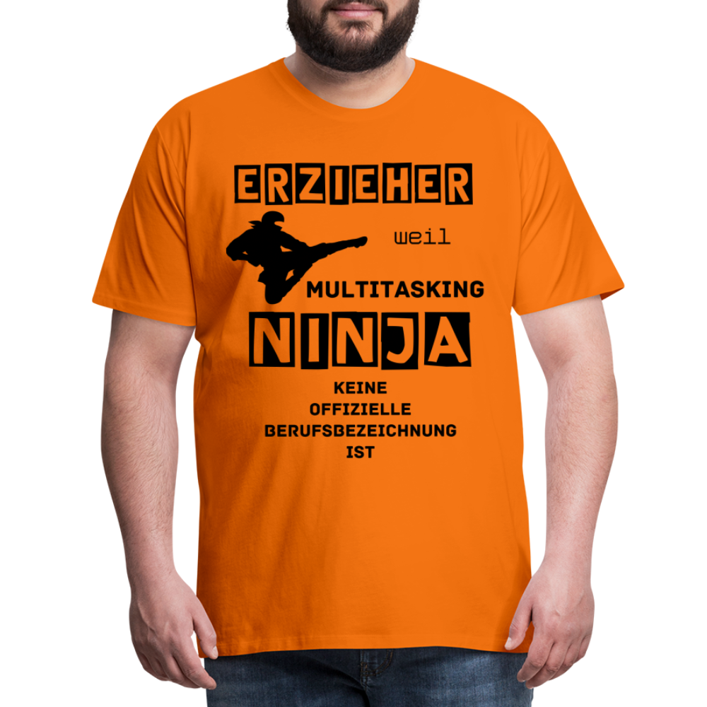 Männer Premium T-Shirt - Erzieher Ninja - Orange