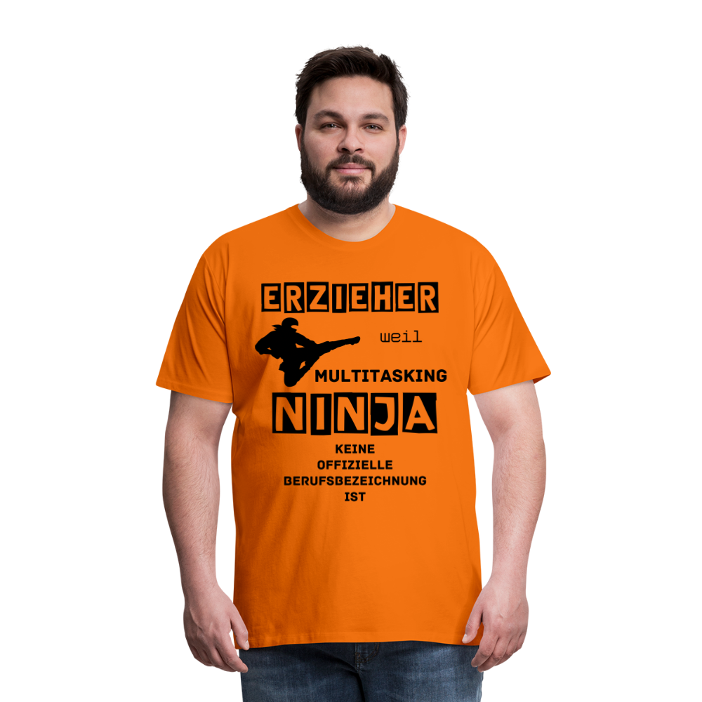 Männer Premium T-Shirt - Erzieher Ninja - Orange