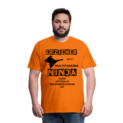 Männer Premium T-Shirt - Erzieher Ninja - Orange