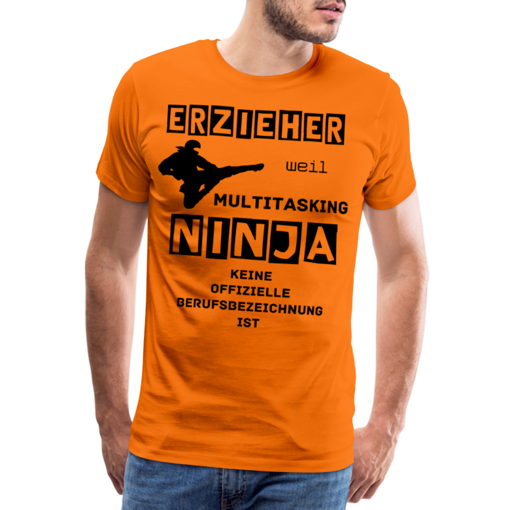 Männer Premium T-Shirt - Erzieher Ninja - Orange