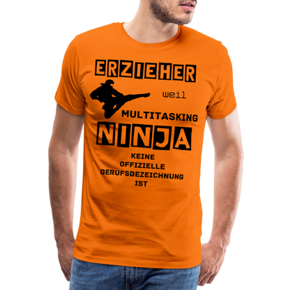 Männer Premium T-Shirt - Erzieher Ninja - Orange